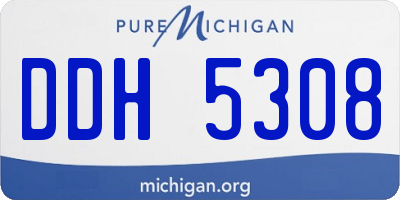 MI license plate DDH5308