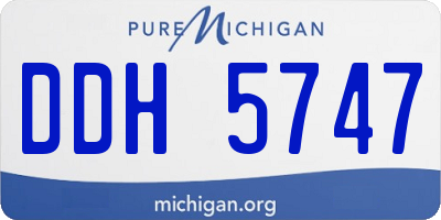 MI license plate DDH5747