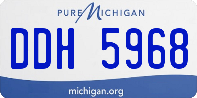 MI license plate DDH5968