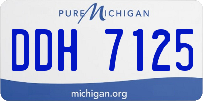 MI license plate DDH7125