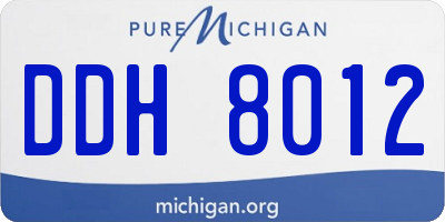 MI license plate DDH8012