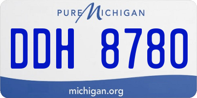 MI license plate DDH8780
