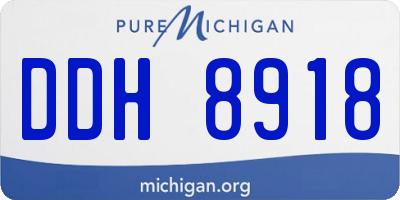 MI license plate DDH8918