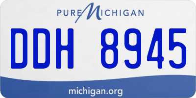 MI license plate DDH8945