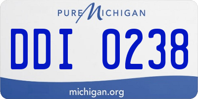 MI license plate DDI0238