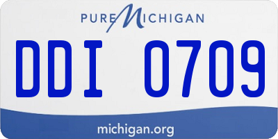 MI license plate DDI0709
