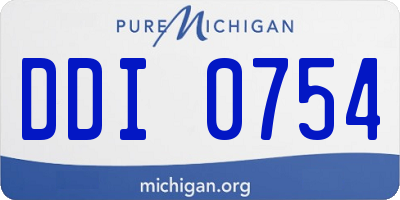 MI license plate DDI0754