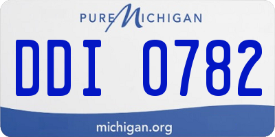 MI license plate DDI0782