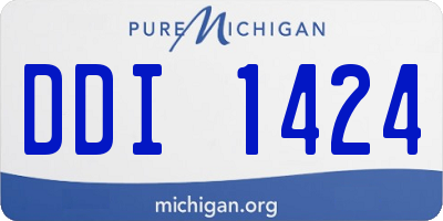 MI license plate DDI1424