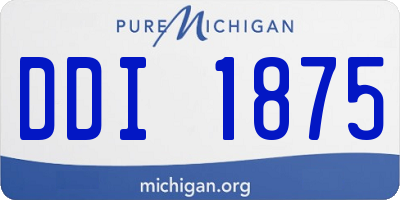 MI license plate DDI1875