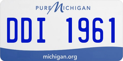 MI license plate DDI1961