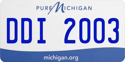 MI license plate DDI2003