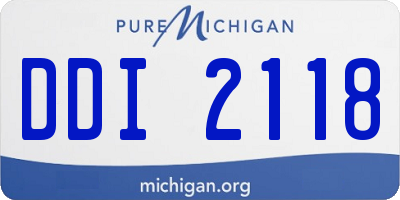 MI license plate DDI2118