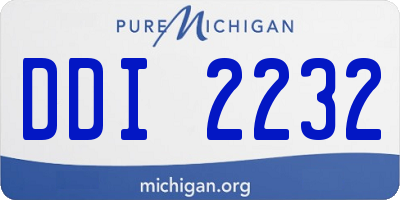MI license plate DDI2232