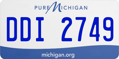 MI license plate DDI2749