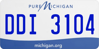 MI license plate DDI3104