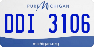 MI license plate DDI3106
