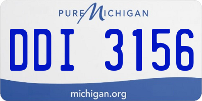 MI license plate DDI3156