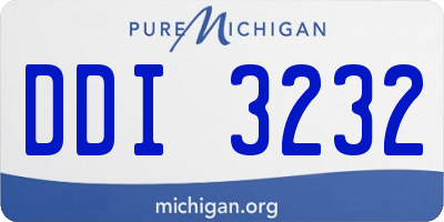 MI license plate DDI3232