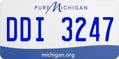 MI license plate DDI3247