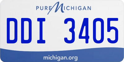 MI license plate DDI3405