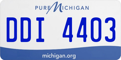 MI license plate DDI4403