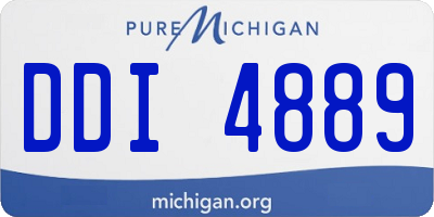 MI license plate DDI4889