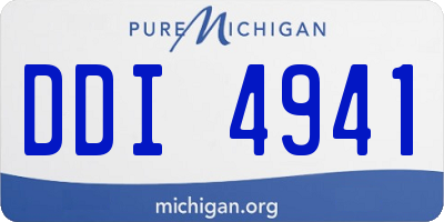 MI license plate DDI4941