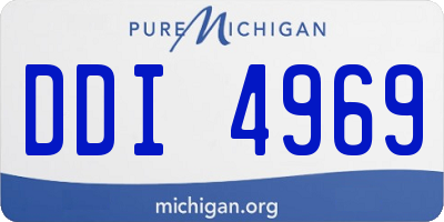 MI license plate DDI4969