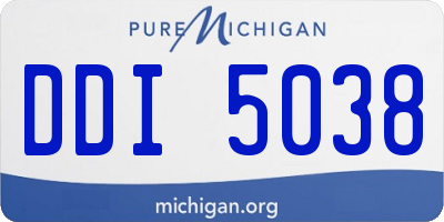 MI license plate DDI5038