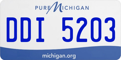 MI license plate DDI5203