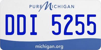 MI license plate DDI5255