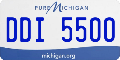 MI license plate DDI5500