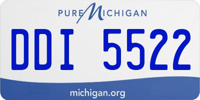 MI license plate DDI5522