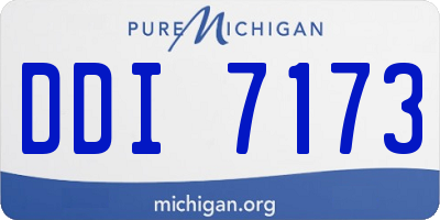 MI license plate DDI7173