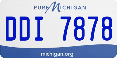 MI license plate DDI7878