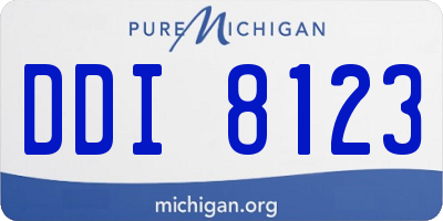 MI license plate DDI8123