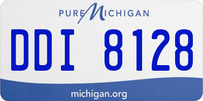 MI license plate DDI8128