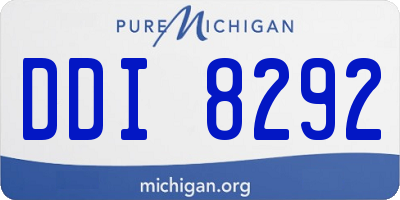 MI license plate DDI8292