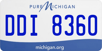 MI license plate DDI8360