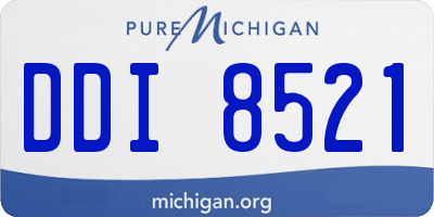 MI license plate DDI8521