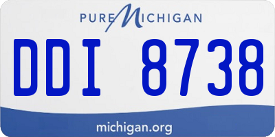MI license plate DDI8738