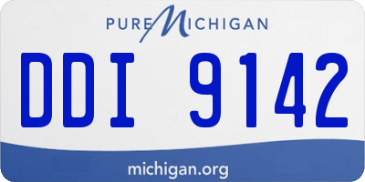 MI license plate DDI9142