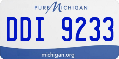 MI license plate DDI9233