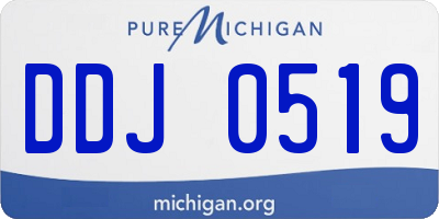 MI license plate DDJ0519