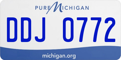 MI license plate DDJ0772