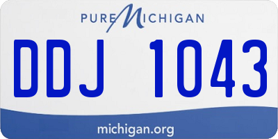 MI license plate DDJ1043