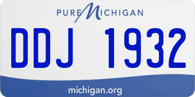 MI license plate DDJ1932