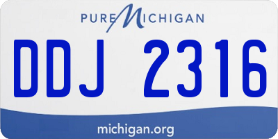 MI license plate DDJ2316