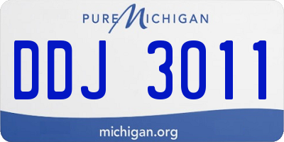 MI license plate DDJ3011